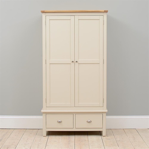 Lundy Stone Grey 2 Drawer Wardrobe (390.013) with Free Delivery The