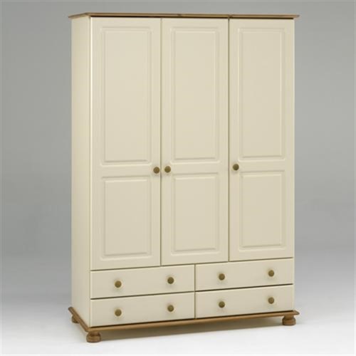 Arabella Painted Cream Triple Wardrobe (L135) with Free Delivery The