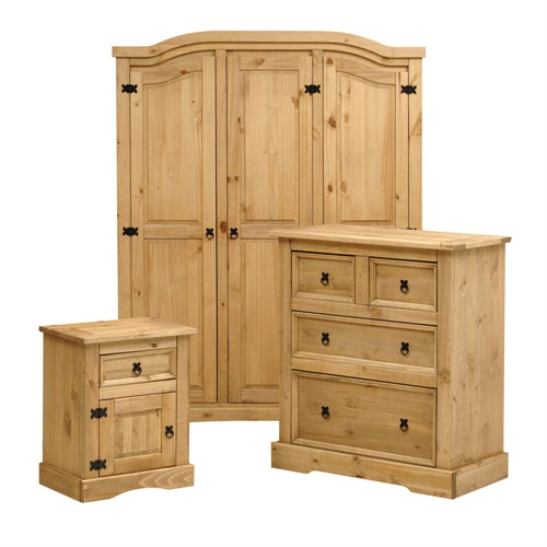 Corona Mexican Solid Pine Bedroom Furniture Set (L236) with Free ...