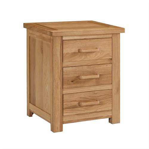 Hampshire Oak 3 Drawer Bedside (L246) with Free Delivery The