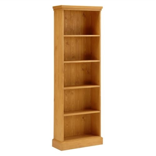 Dorchester Pine Narrow Bookcase (6ft high), Classic Pine, Fully Assembled