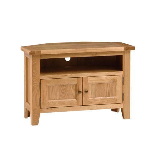 Montague Oak Corner TV Stand with 2 Doors up to 42" (M581) with Free