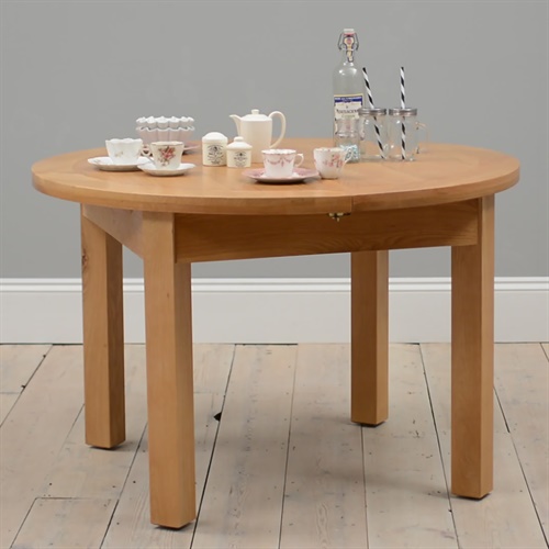Light Oak 120cm160cm Ext. Round Dining Table, Light Oak eBay