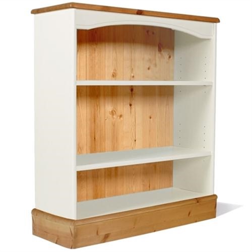 Malmesbury Two Tone Pine Low Bookcase 3 Shelves (W078) with Free